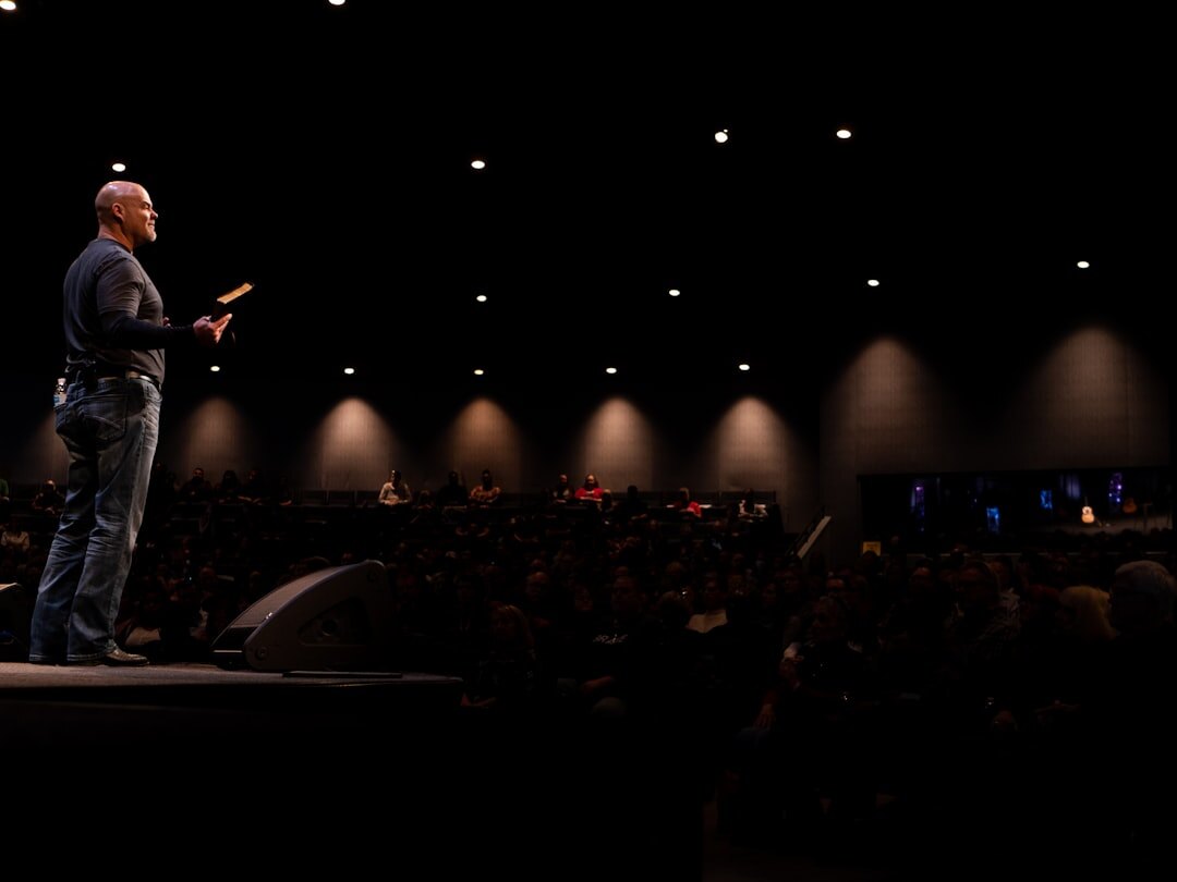 speaker captivating audience on stage