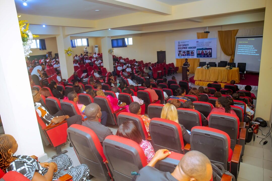 audience engaged in lecture hall